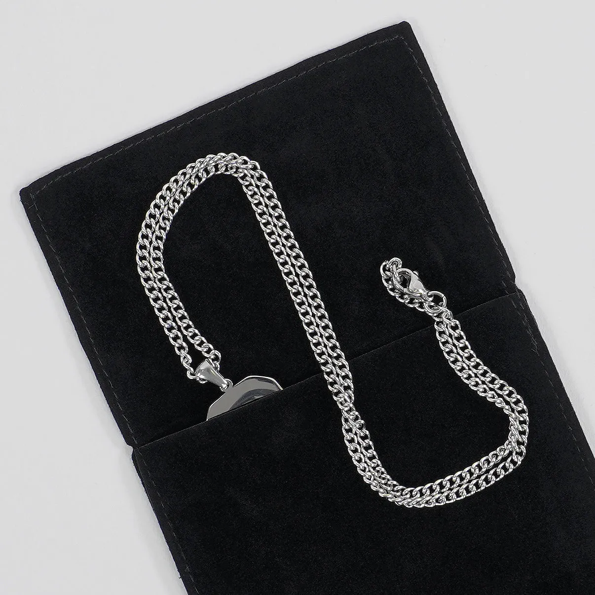 1 Number Pendant with Chain Necklace - Stainless Steel