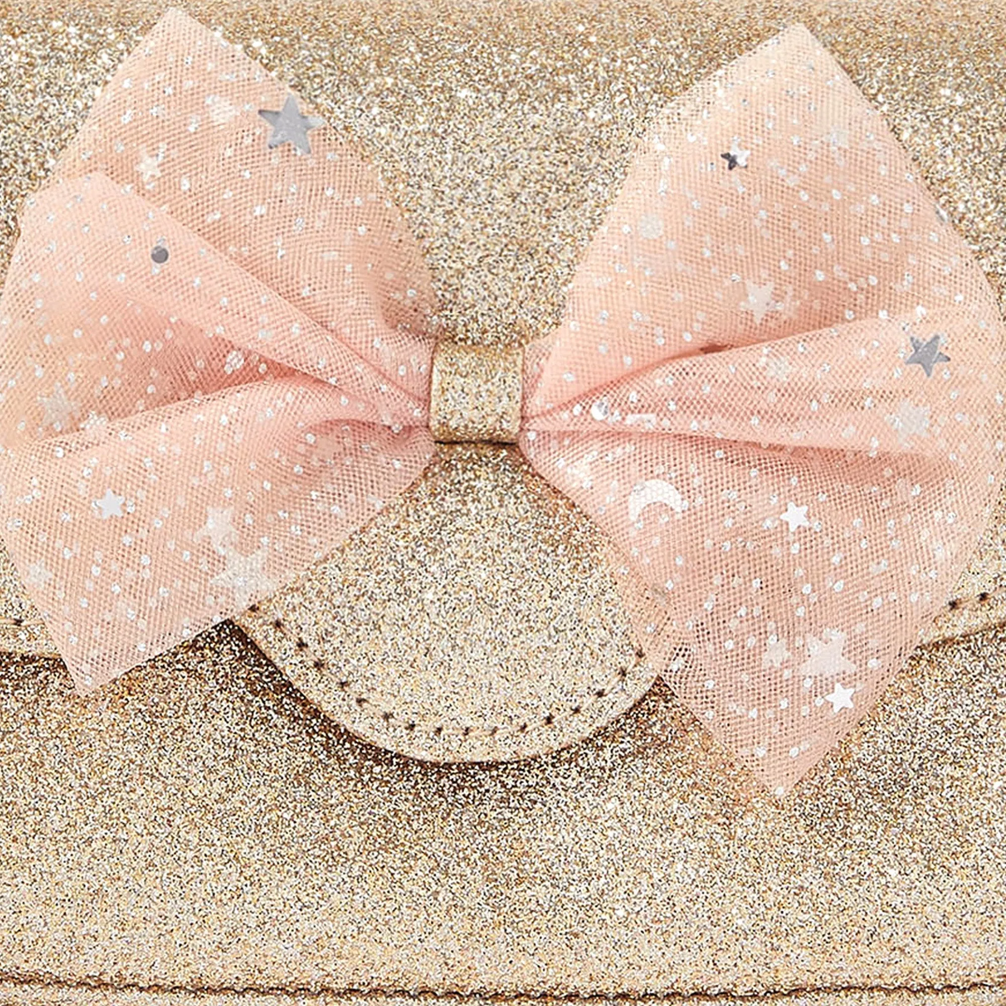 Accessorize London Girl's Glitter Sling Bag With Pink Bow