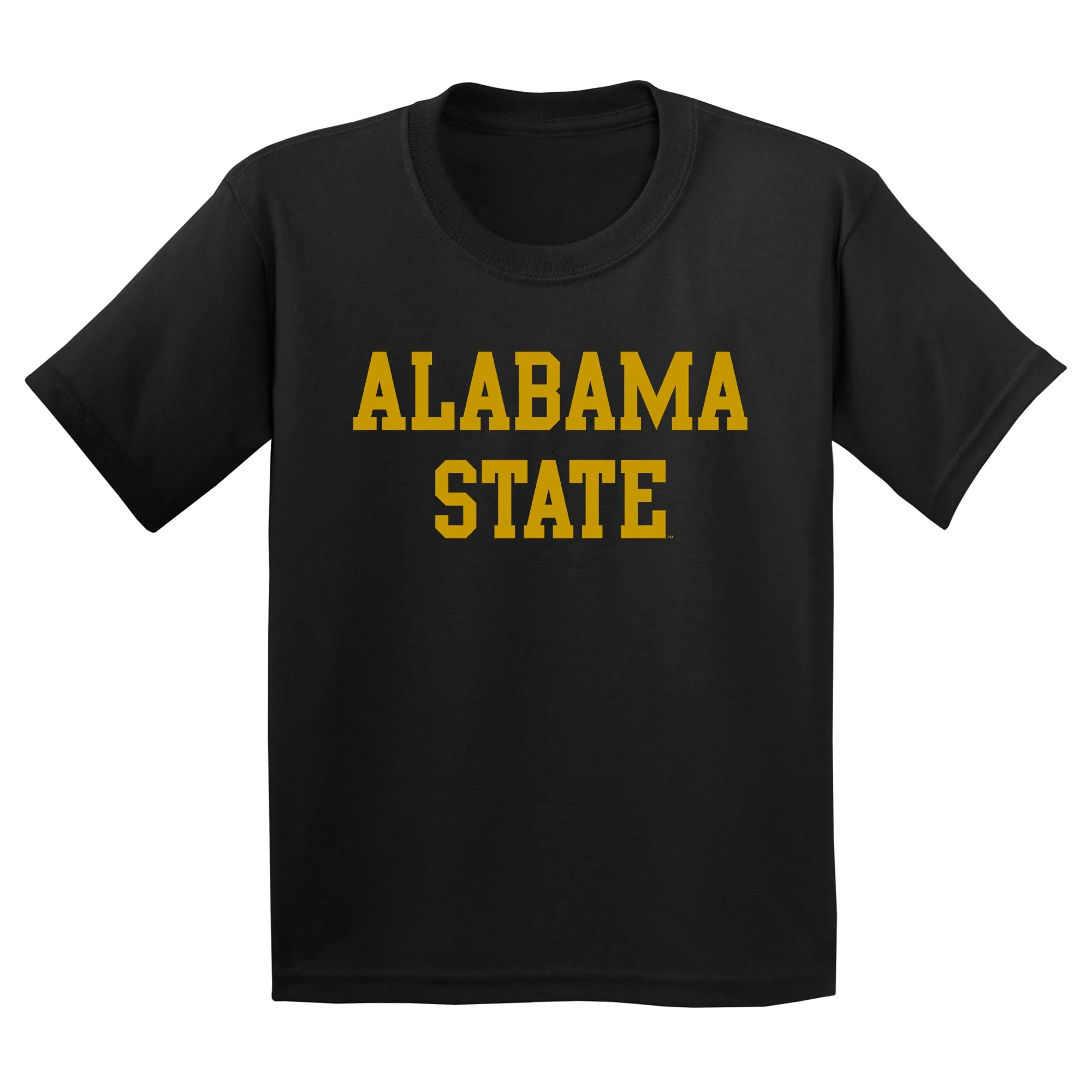 Alabama State University Hornets Basic Block Youth Short Sleeve T Shirt - Black