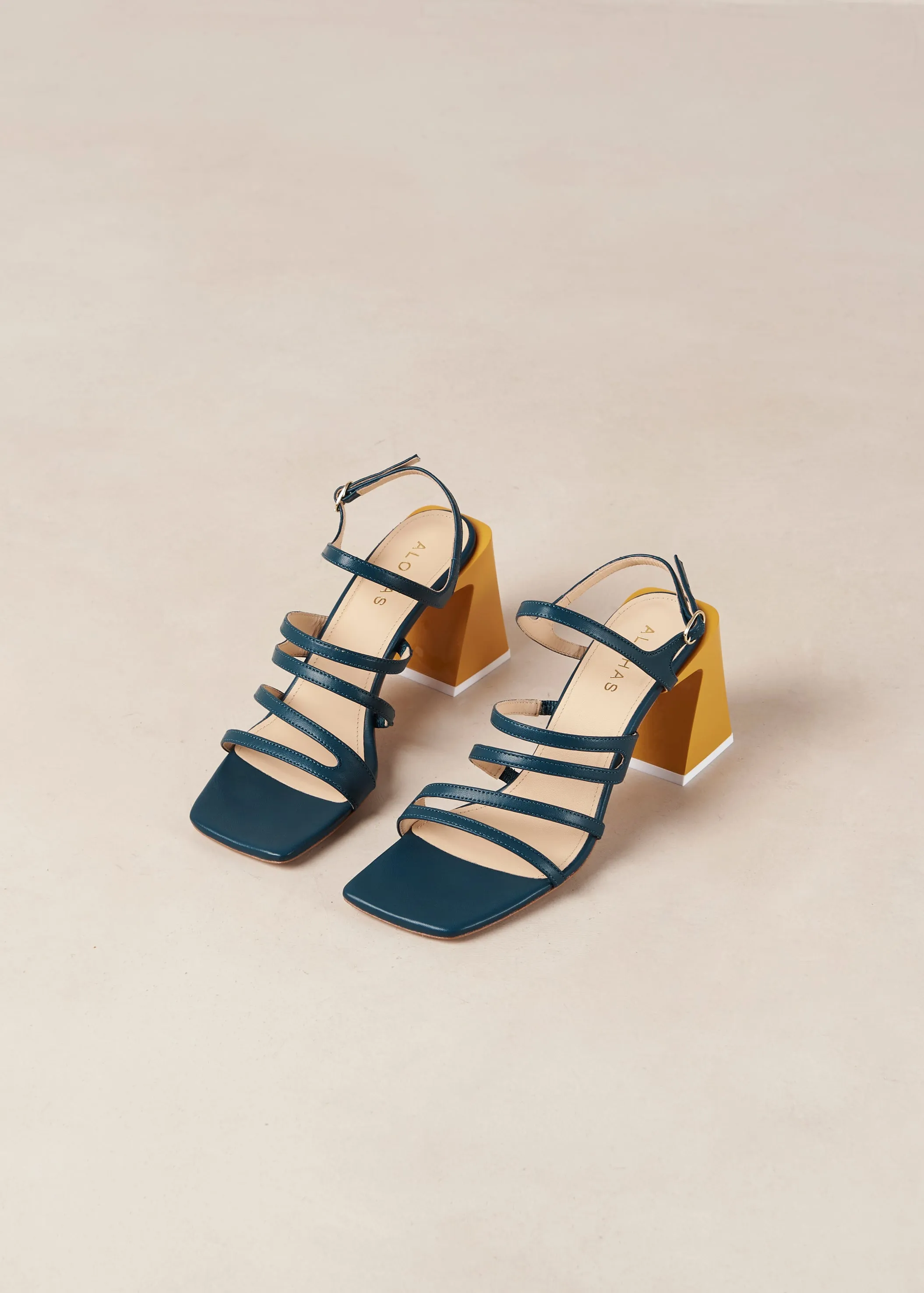 Aubrey Deep Blue Leather Sandals