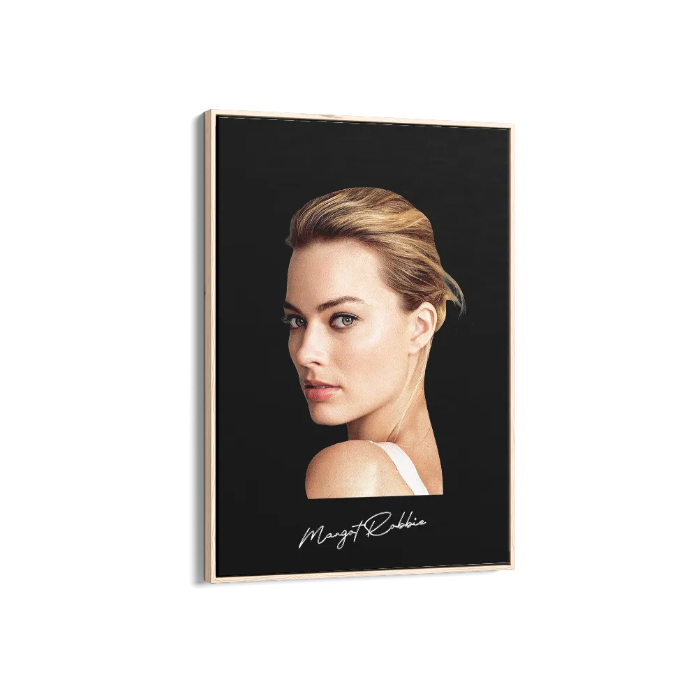 Big Head Margot Robbie Black Portrait