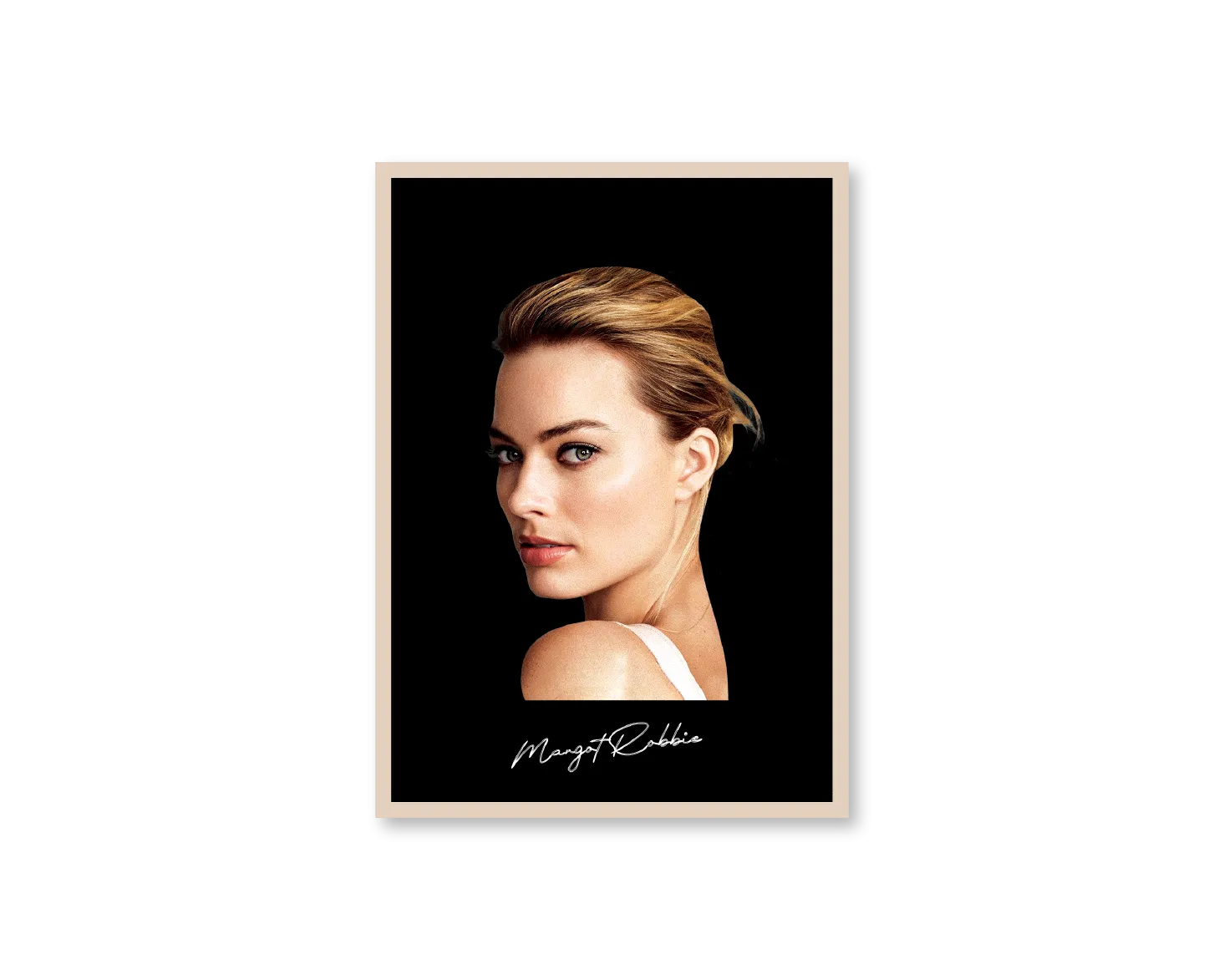 Big Head Margot Robbie Black Portrait