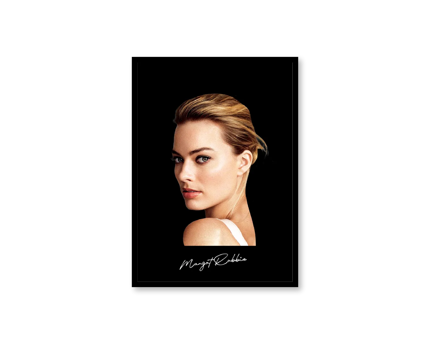 Big Head Margot Robbie Black Portrait