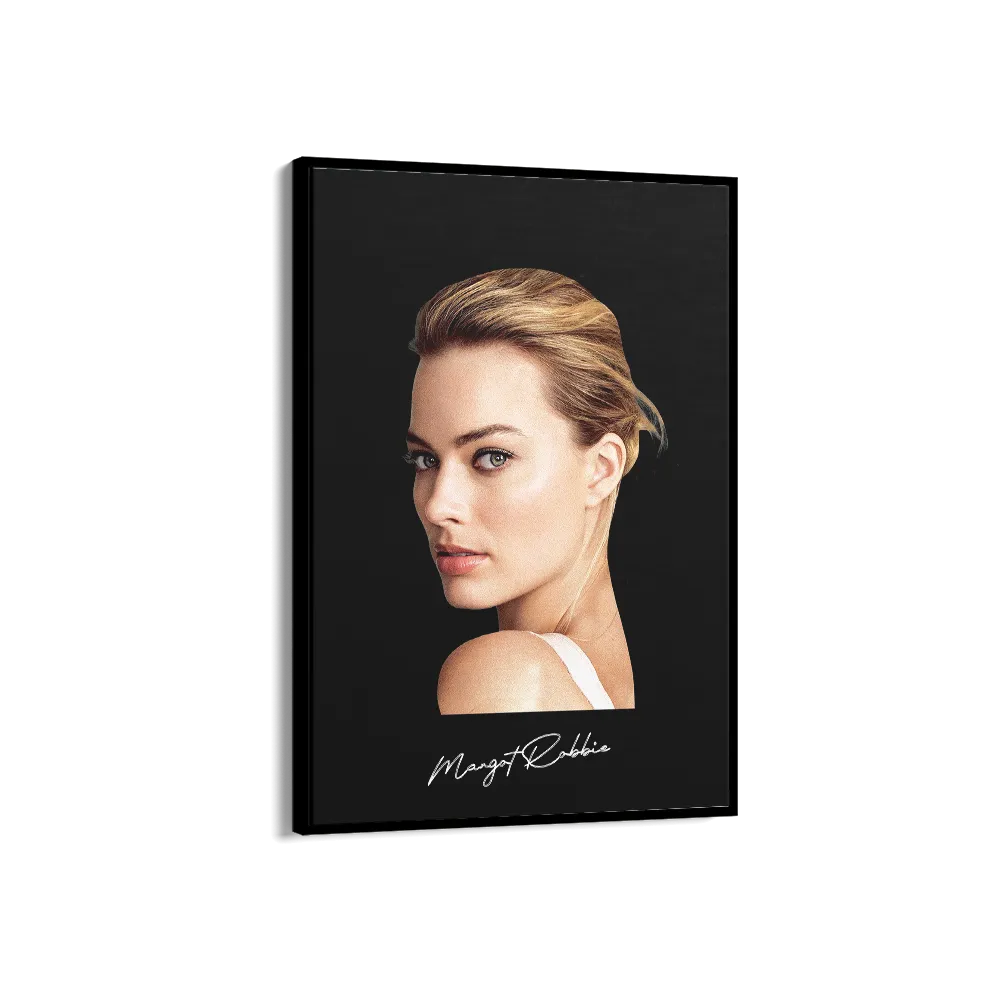 Big Head Margot Robbie Black Portrait