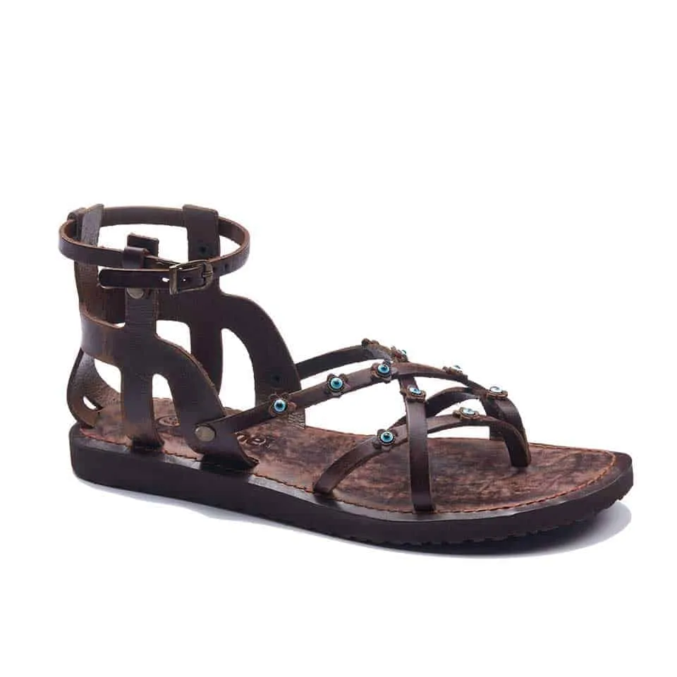 Brown Ankle Straps Sandals For Womens