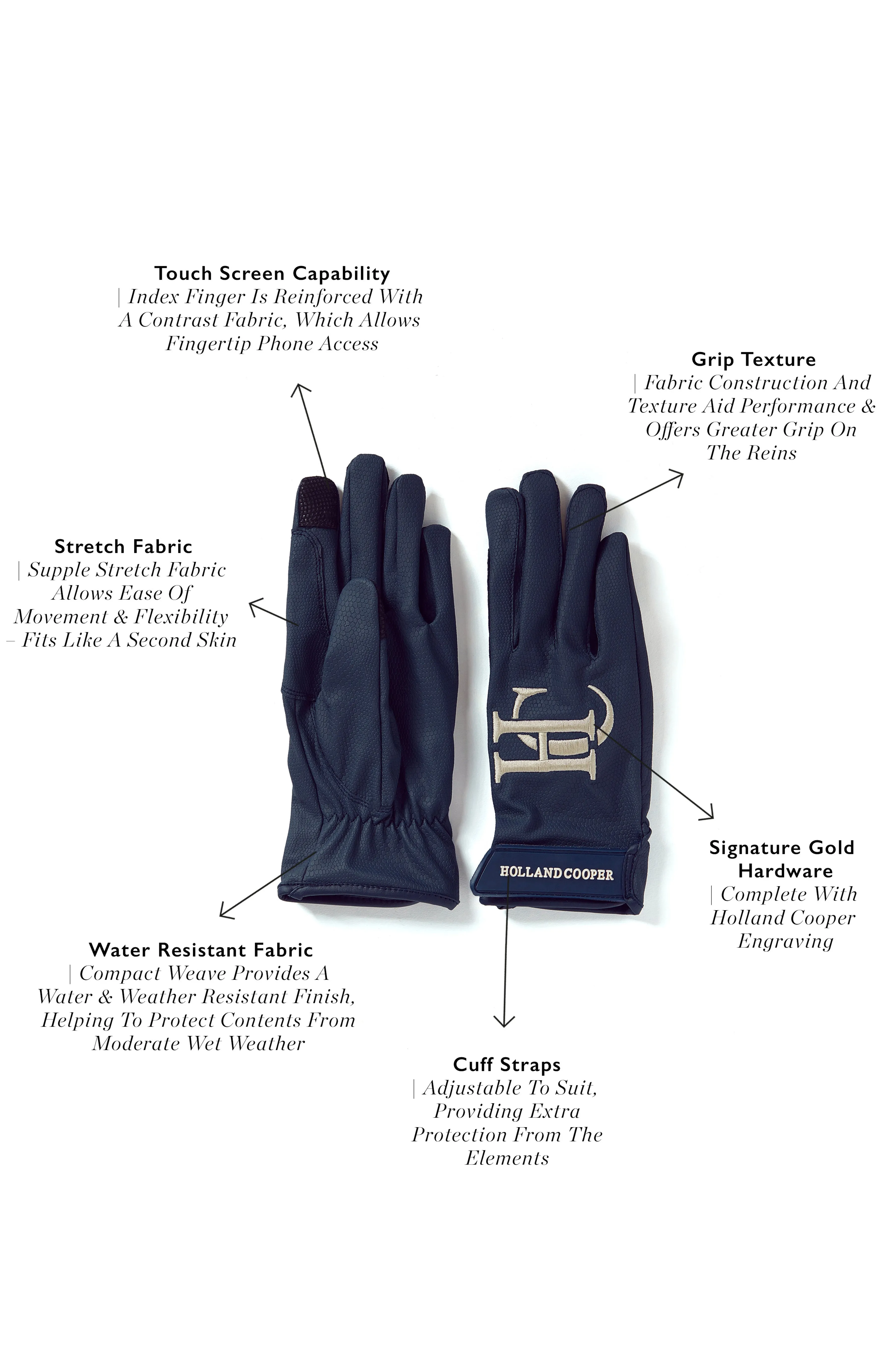 Burghley Riding Gloves (Ink Navy)