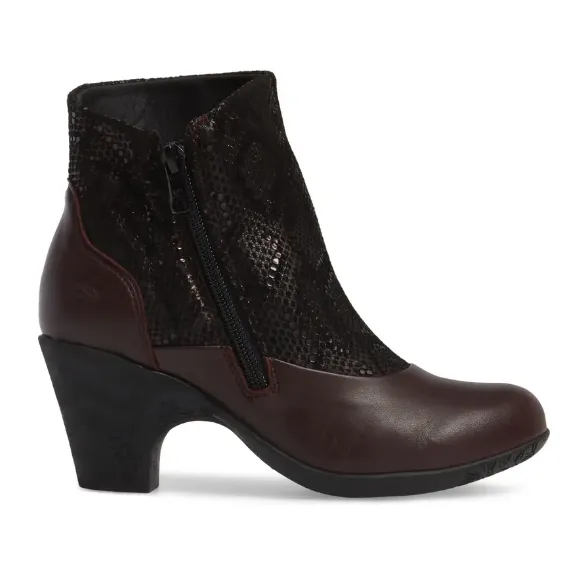 Cloud Janis Leather Boots in Burgundy