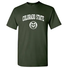 Colorado State University Rams Arch Logo Short Sleeve T Shirt - Forest