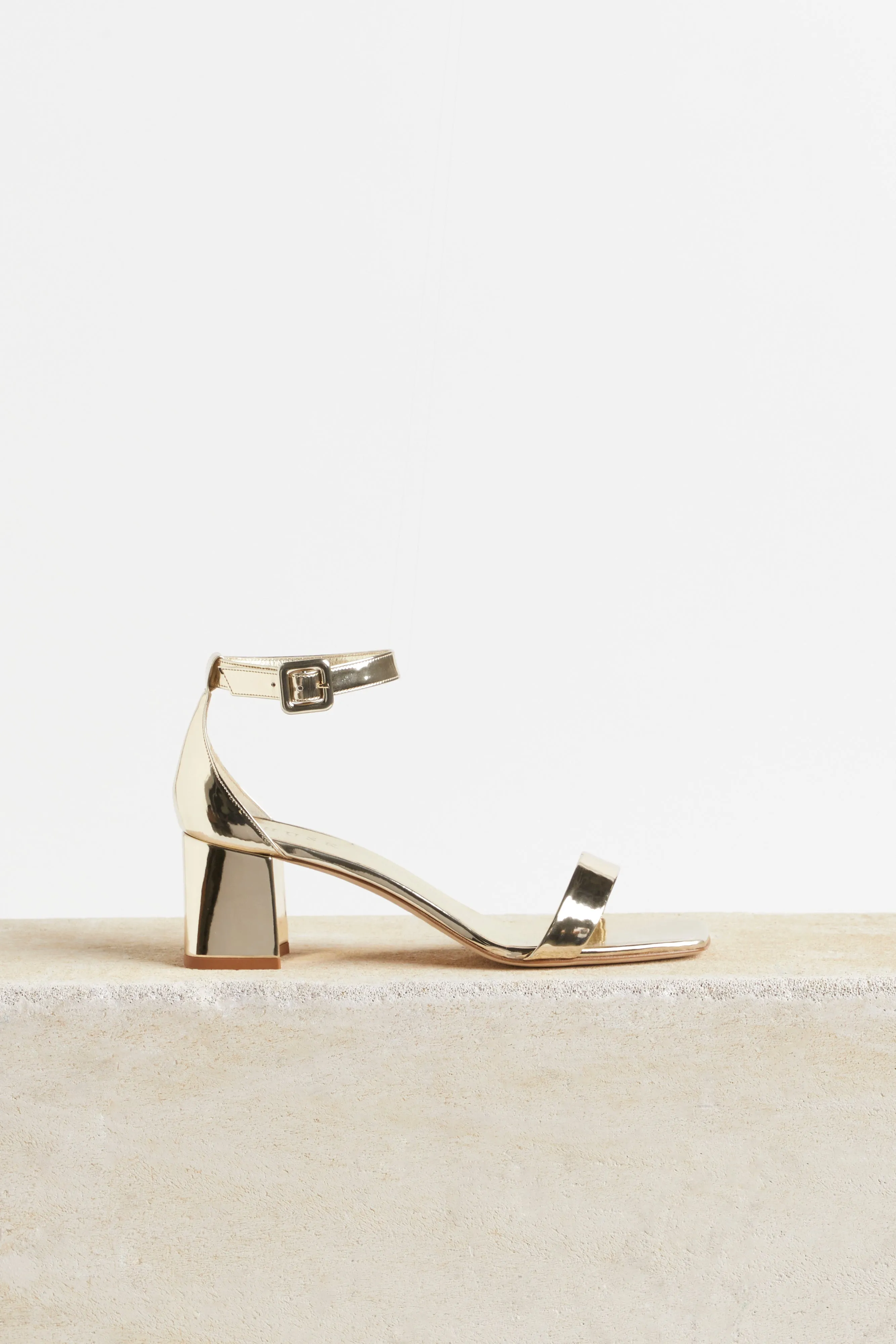 Husk GRACE SANDALS - Mirror Pale Gold