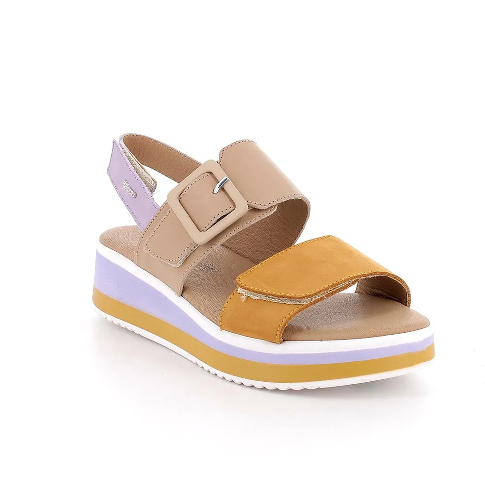 Ladies IGI & Co Sandals Tan/Taupe/Lilac Double Strap 5685433 sale