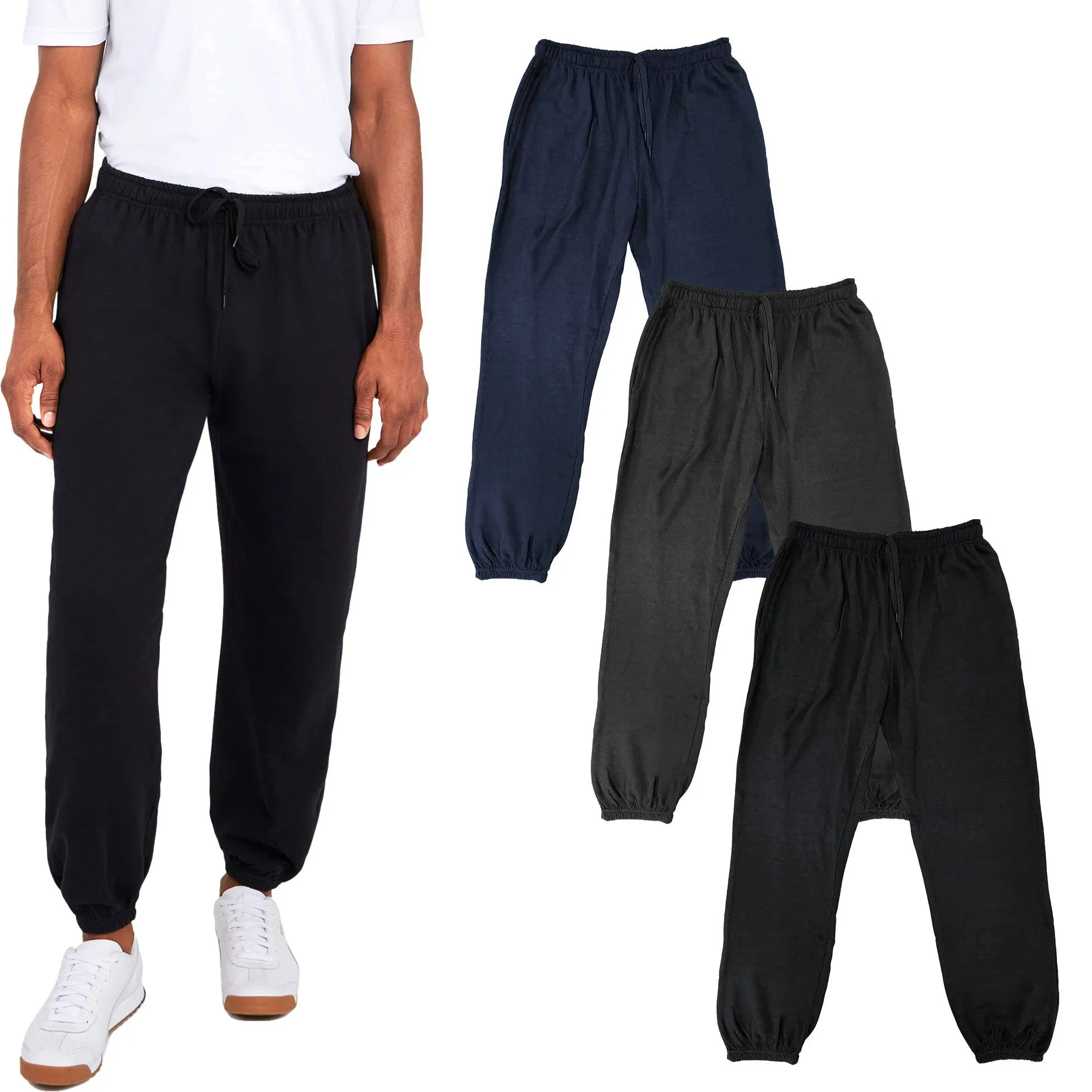 Men's Fleece Drawstring Trio Jogger Sweatpants