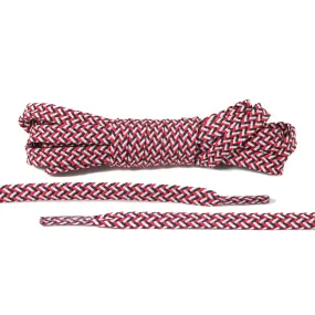 Red/White/Black Tri-color Laces