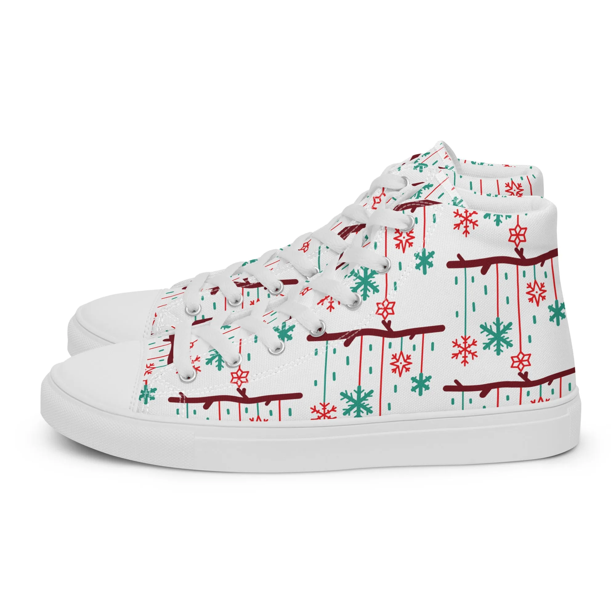 Women Christmas High Top Canvas Shoes (Glamourange Holiday Magic Canvas Shoes For Women - 0017)