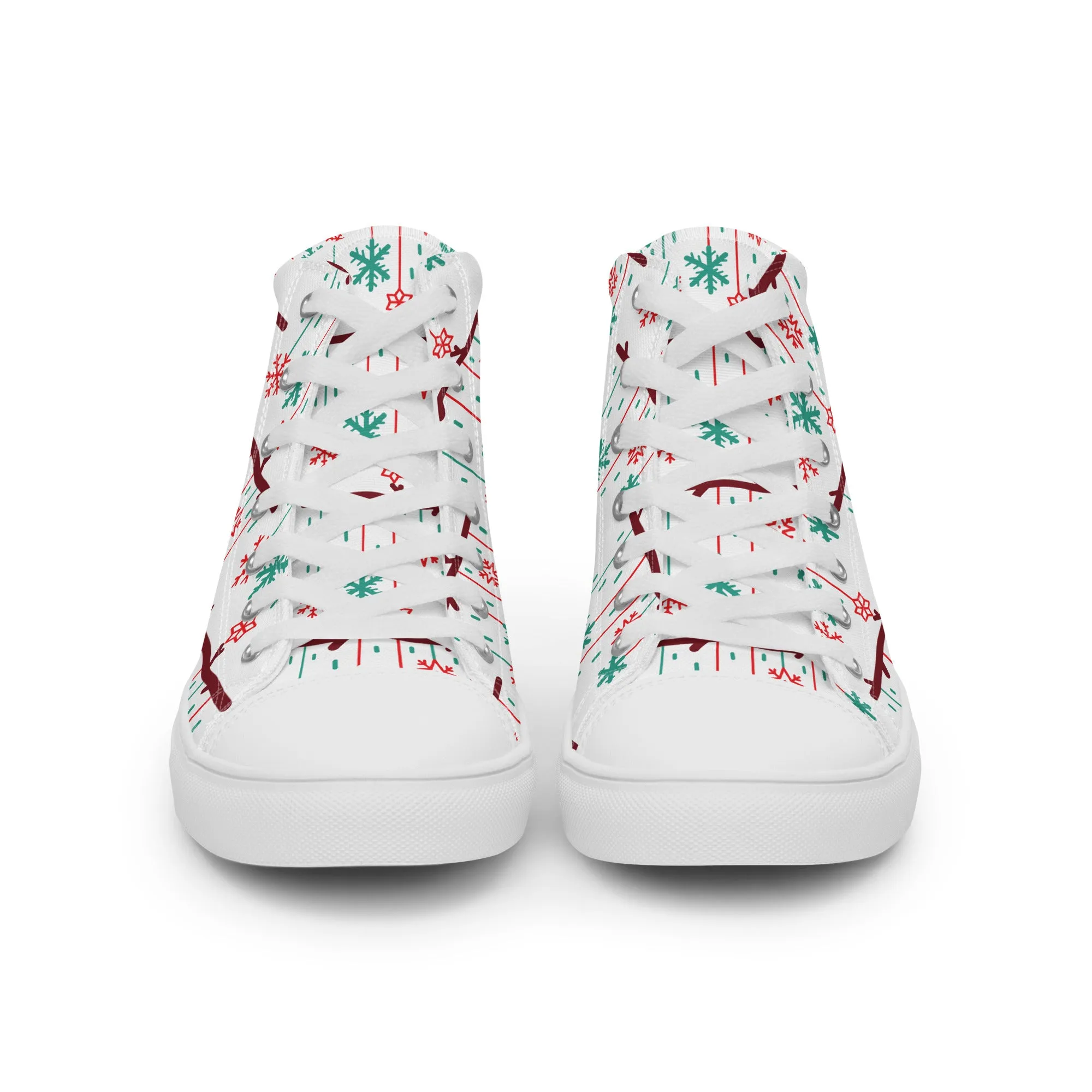 Women Christmas High Top Canvas Shoes (Glamourange Holiday Magic Canvas Shoes For Women - 0017)