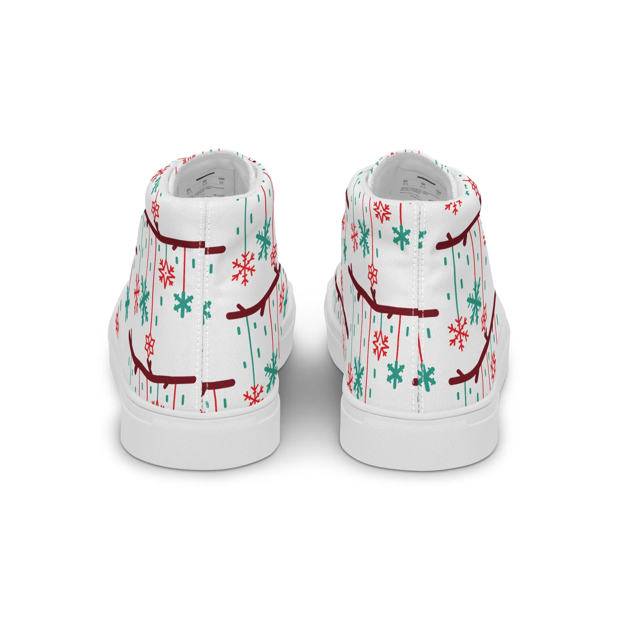 Women Christmas High Top Canvas Shoes (Glamourange Holiday Magic Canvas Shoes For Women - 0017)