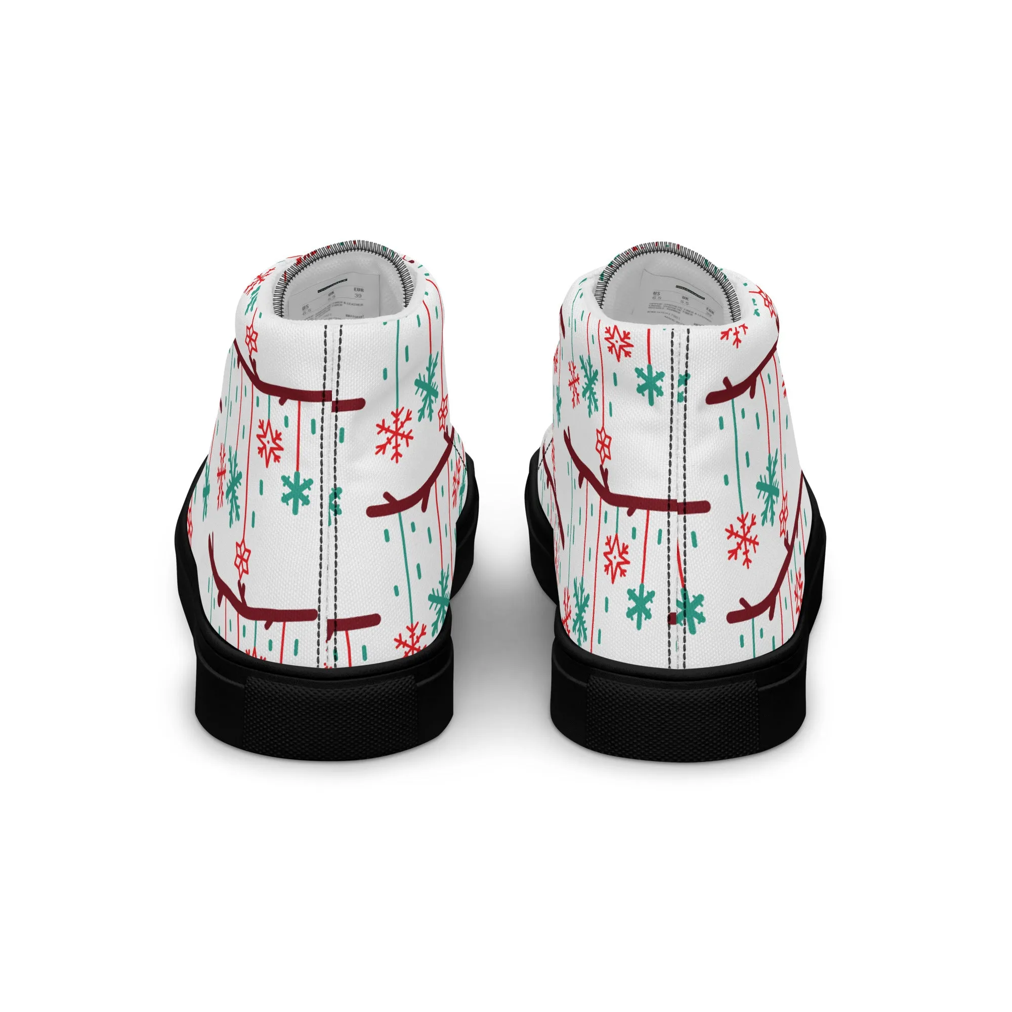 Women Christmas High Top Canvas Shoes (Glamourange Holiday Magic Canvas Shoes For Women - 0017)