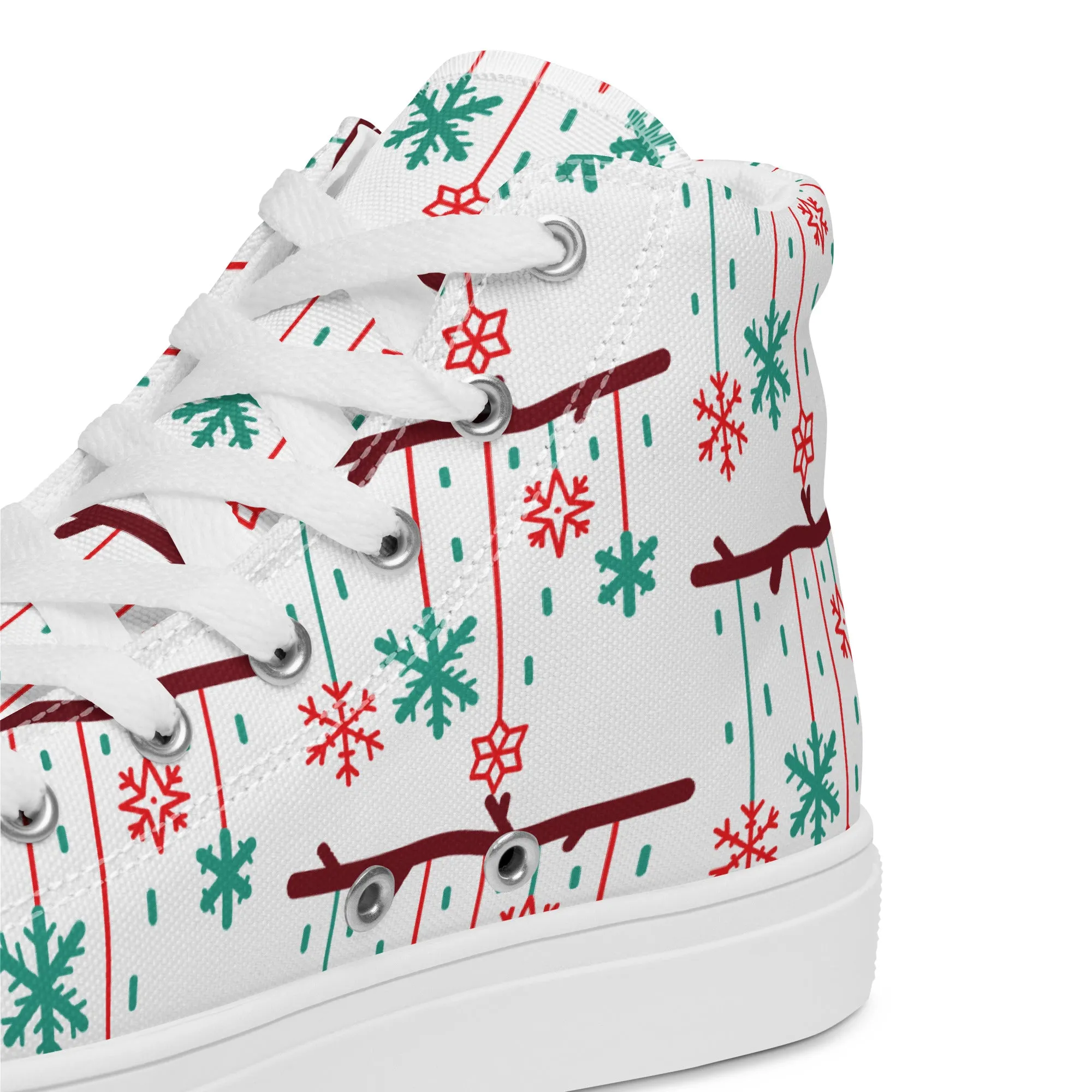 Women Christmas High Top Canvas Shoes (Glamourange Holiday Magic Canvas Shoes For Women - 0017)