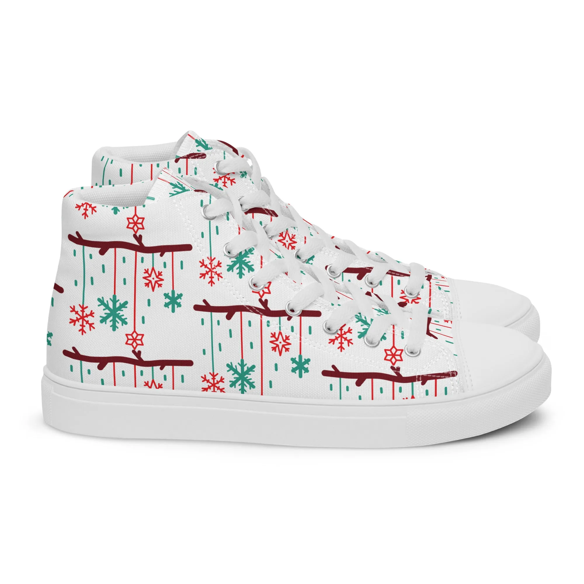 Women Christmas High Top Canvas Shoes (Glamourange Holiday Magic Canvas Shoes For Women - 0017)