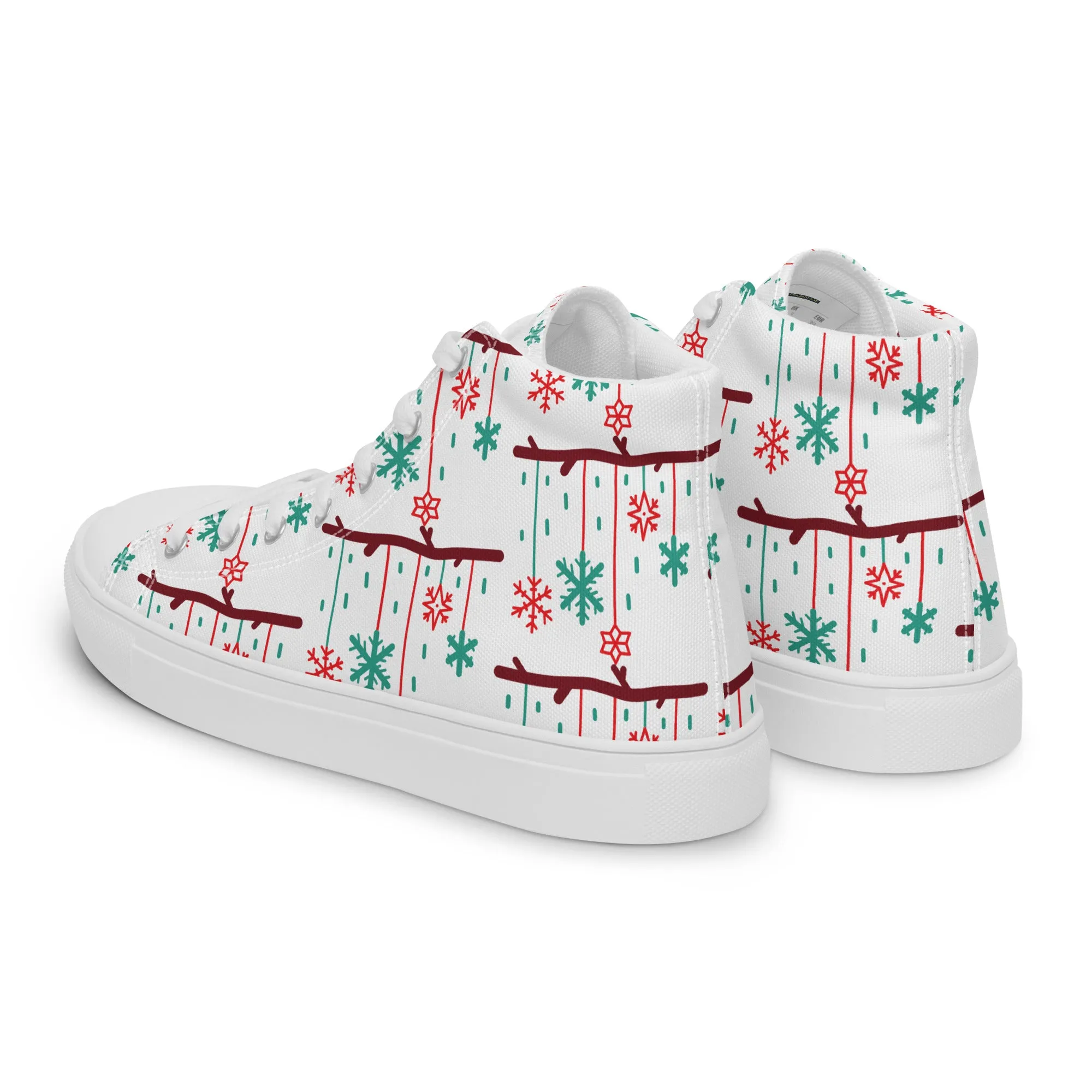 Women Christmas High Top Canvas Shoes (Glamourange Holiday Magic Canvas Shoes For Women - 0017)