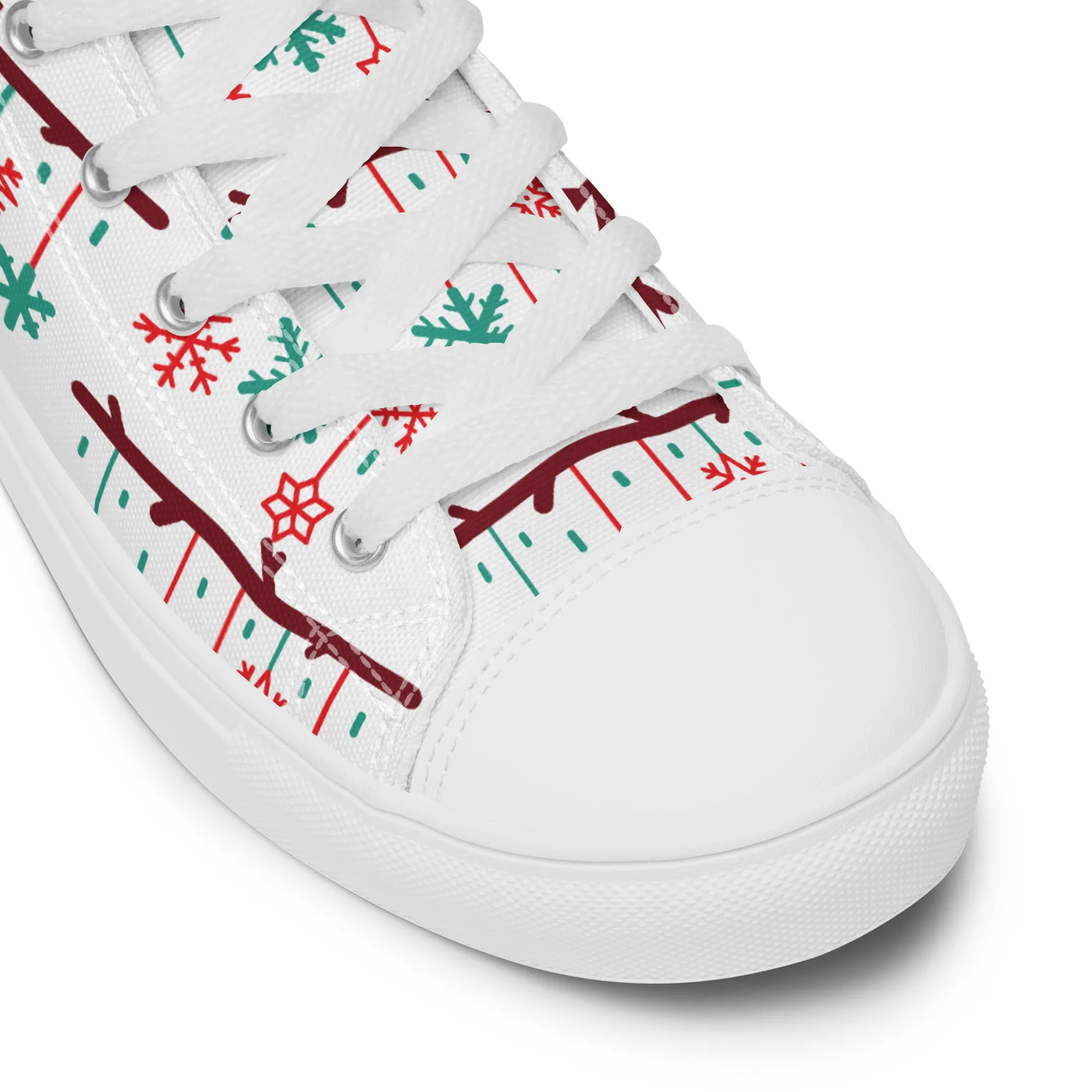 Women Christmas High Top Canvas Shoes (Glamourange Holiday Magic Canvas Shoes For Women - 0017)