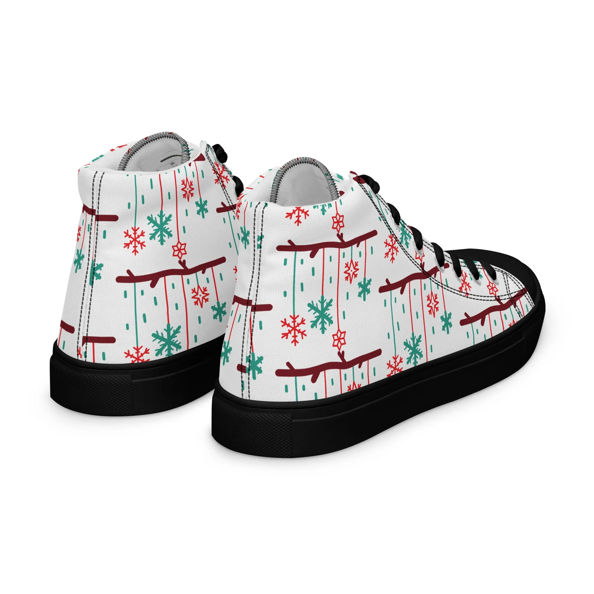 Women Christmas High Top Canvas Shoes (Glamourange Holiday Magic Canvas Shoes For Women - 0017)