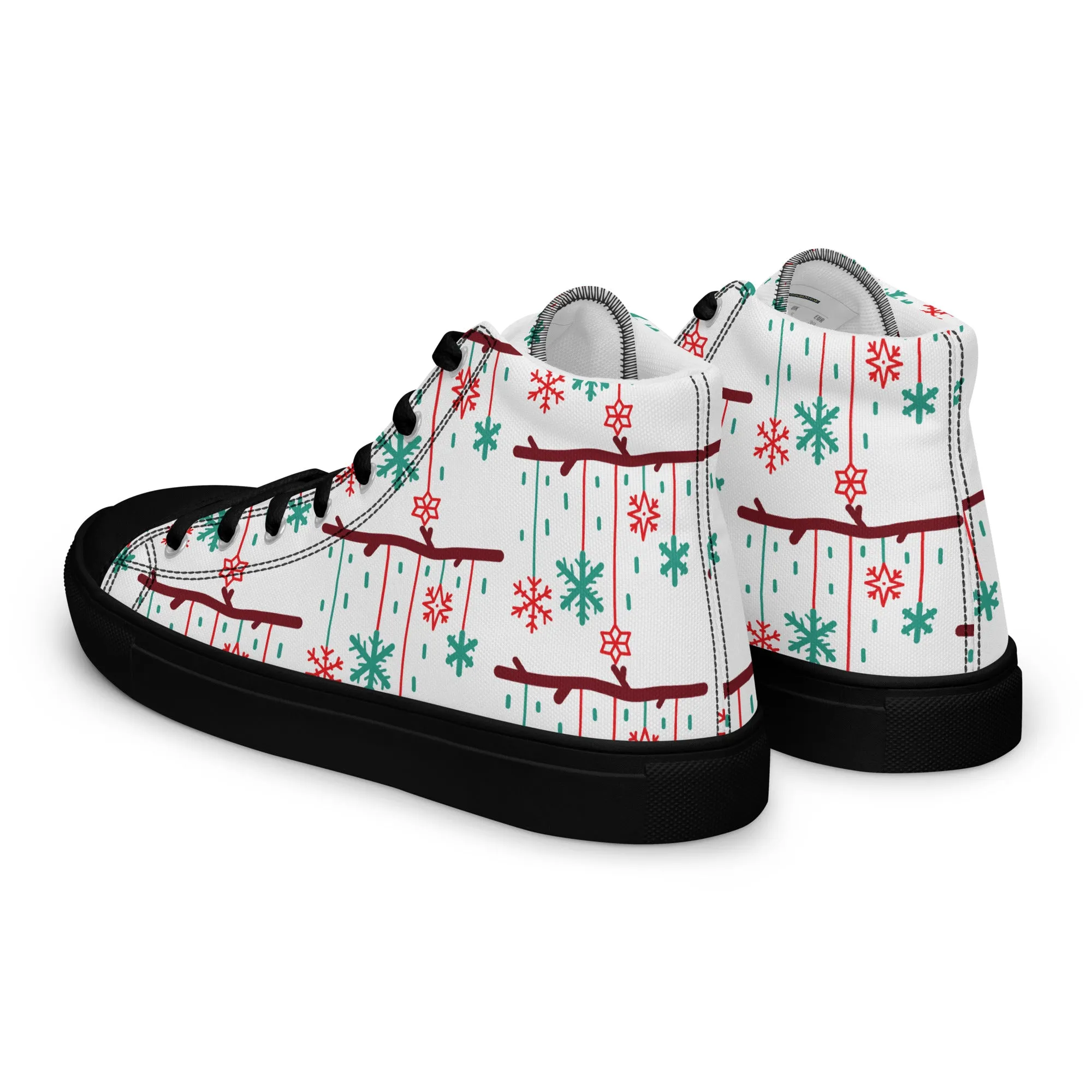 Women Christmas High Top Canvas Shoes (Glamourange Holiday Magic Canvas Shoes For Women - 0017)