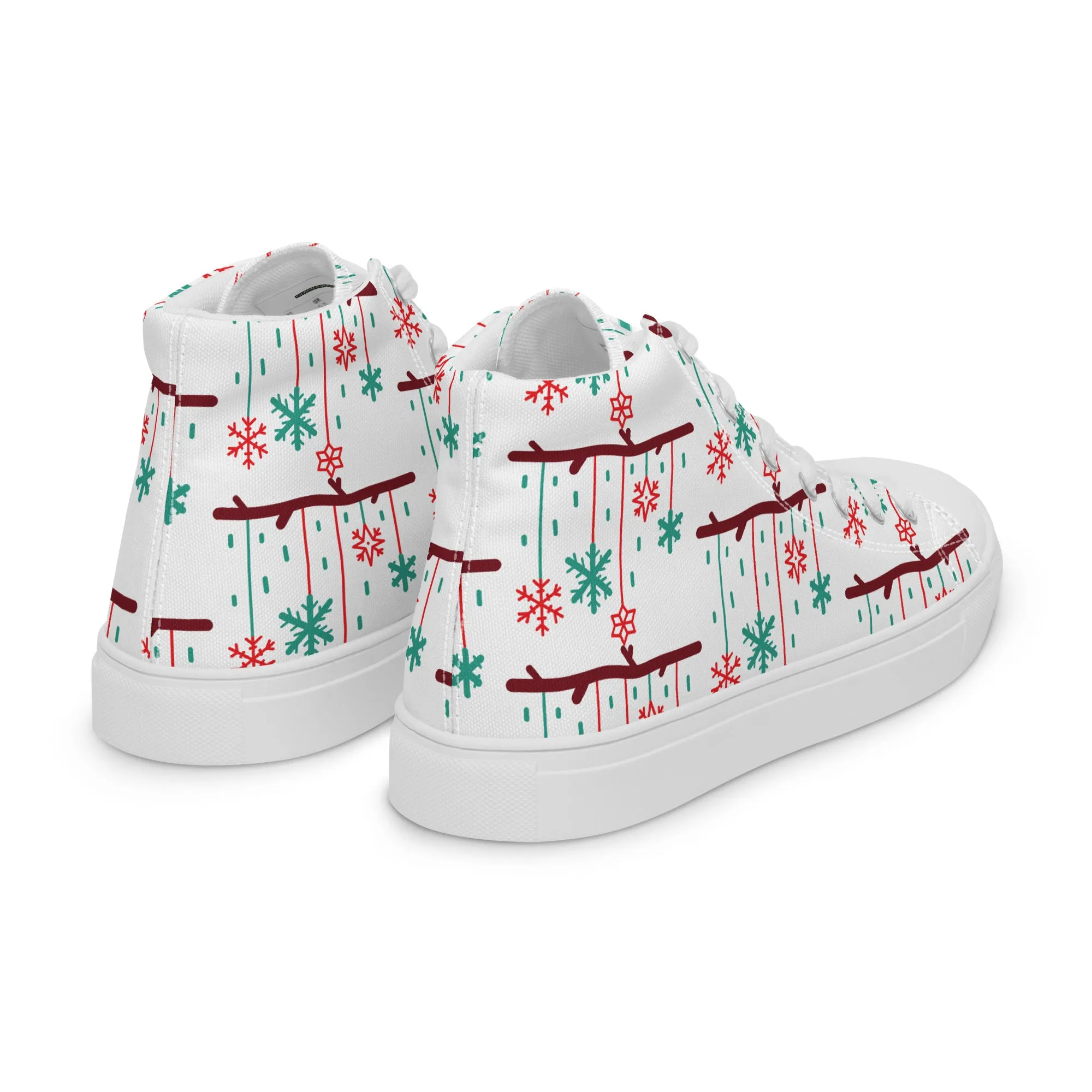 Women Christmas High Top Canvas Shoes (Glamourange Holiday Magic Canvas Shoes For Women - 0017)